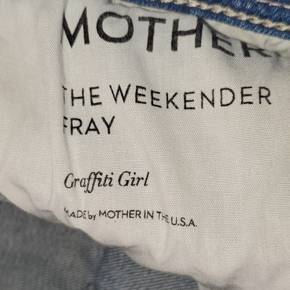 Mother The Weekender Fray Mid-Rise Flared Jeans Sz 25 US Original Blue Denim - Picture 6 of 16
